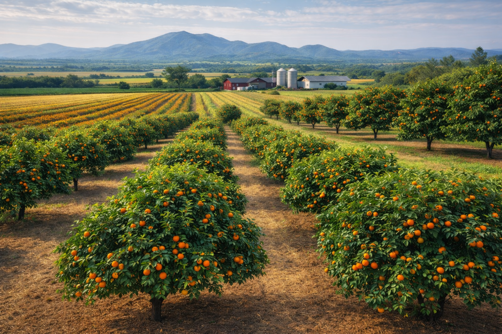 Add rows of fruit trees at bottom